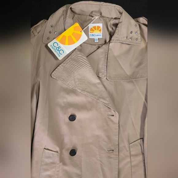C&C California Light Tan Trench Coat - Picture 7 of 11